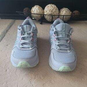 Size 9 Asics GEL-Venture 8 Athletic Gray Lace-Up Women Sneakers 1012B230